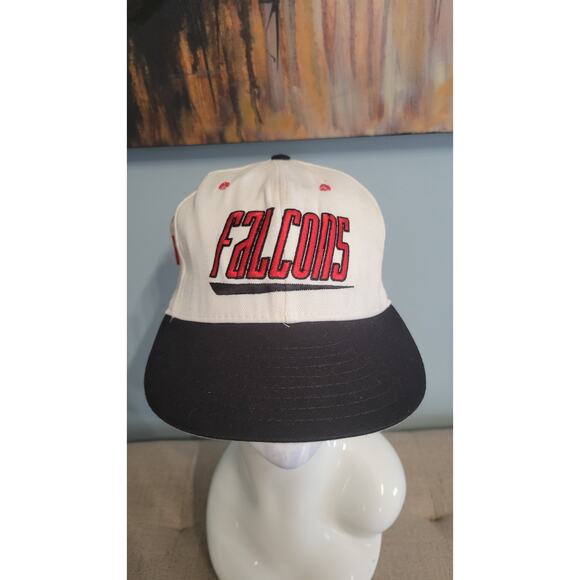 Vintage Atlanta Falcons Annco Double Logo Fitted Hat 6 7/8 – Made in USA – Team - Picture 1 of 7